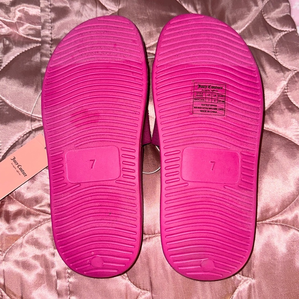 Juicy Couture Pink Rhinestone Slides - Picture 3 of 3